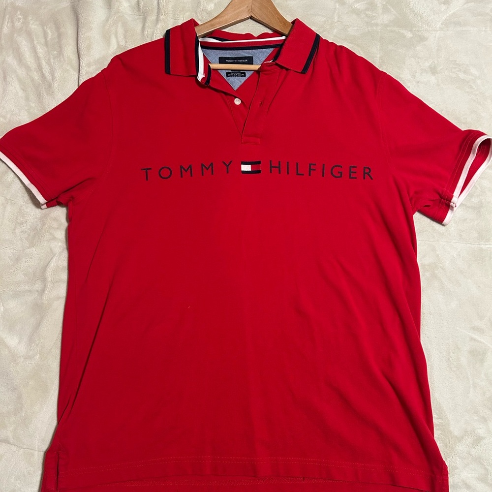 Tommy Hilfiger Bold Red Polo Shirt